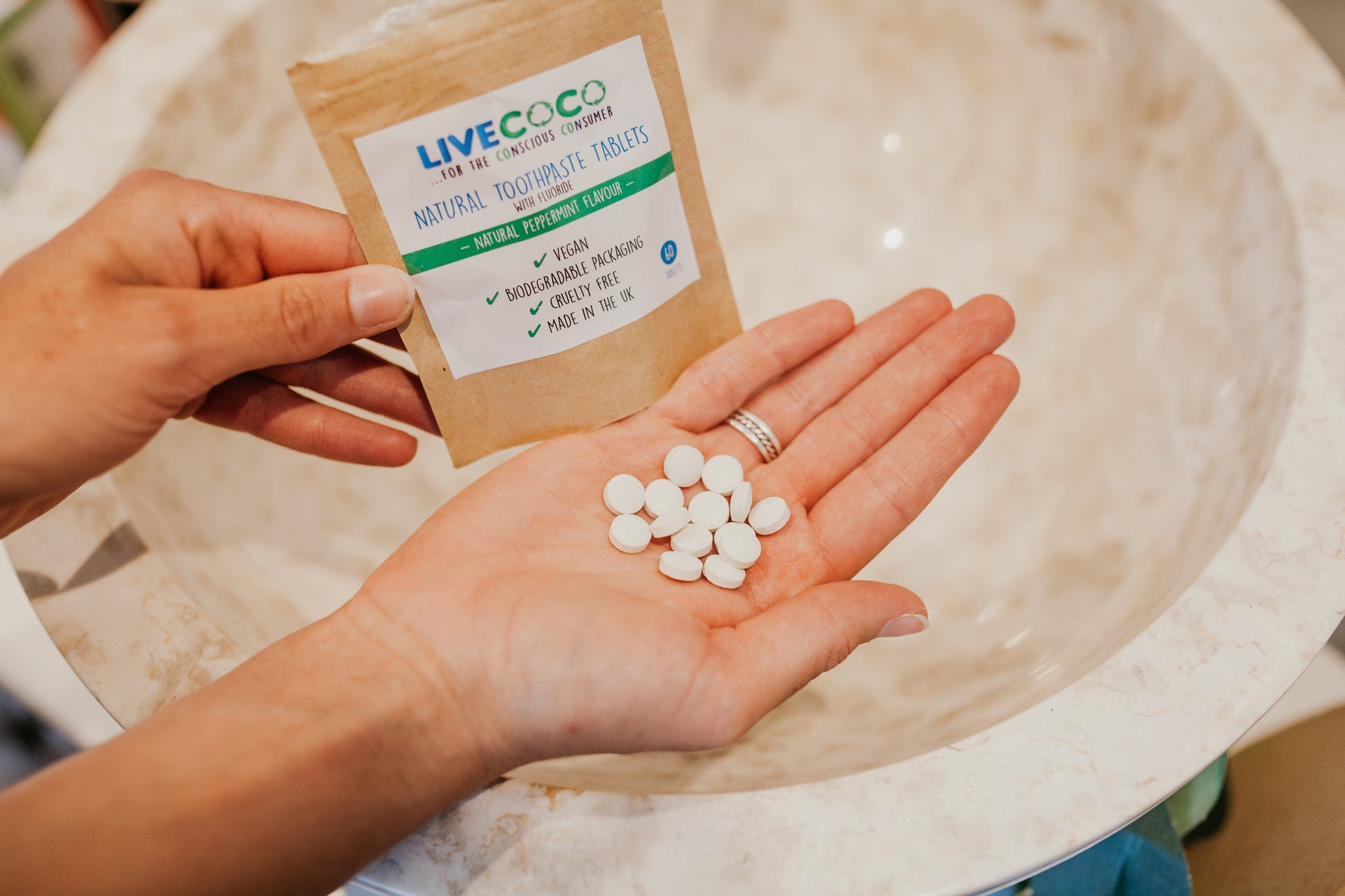 Double Your Order for 24 Hours! Remineralising & Whitening Toothpaste Tablets Peppermint, Fluoride-Free-3