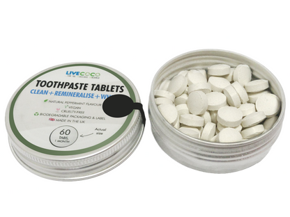 Double Your Order for 24 Hours! Remineralising & Whitening Toothpaste Tablets Peppermint, Fluoride-Free-1