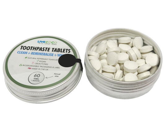Double Your Order for 24 Hours! Remineralising & Whitening Toothpaste Tablets Peppermint, Fluoride-Free-1