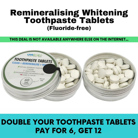Double Your Order for 24 Hours! Remineralising & Whitening Toothpaste Tablets Peppermint, Fluoride-Free-0